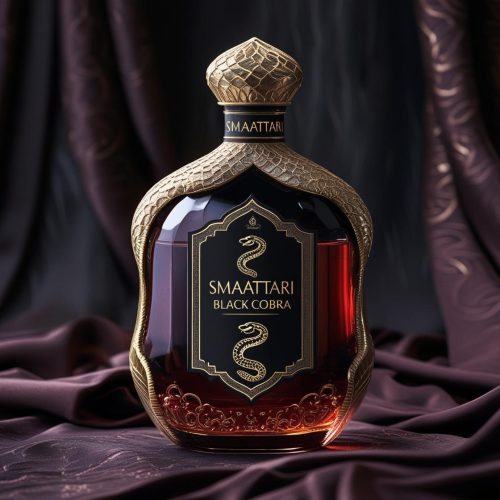 make image of attar bottle lebled SMAATTARI BLACK COBRA
